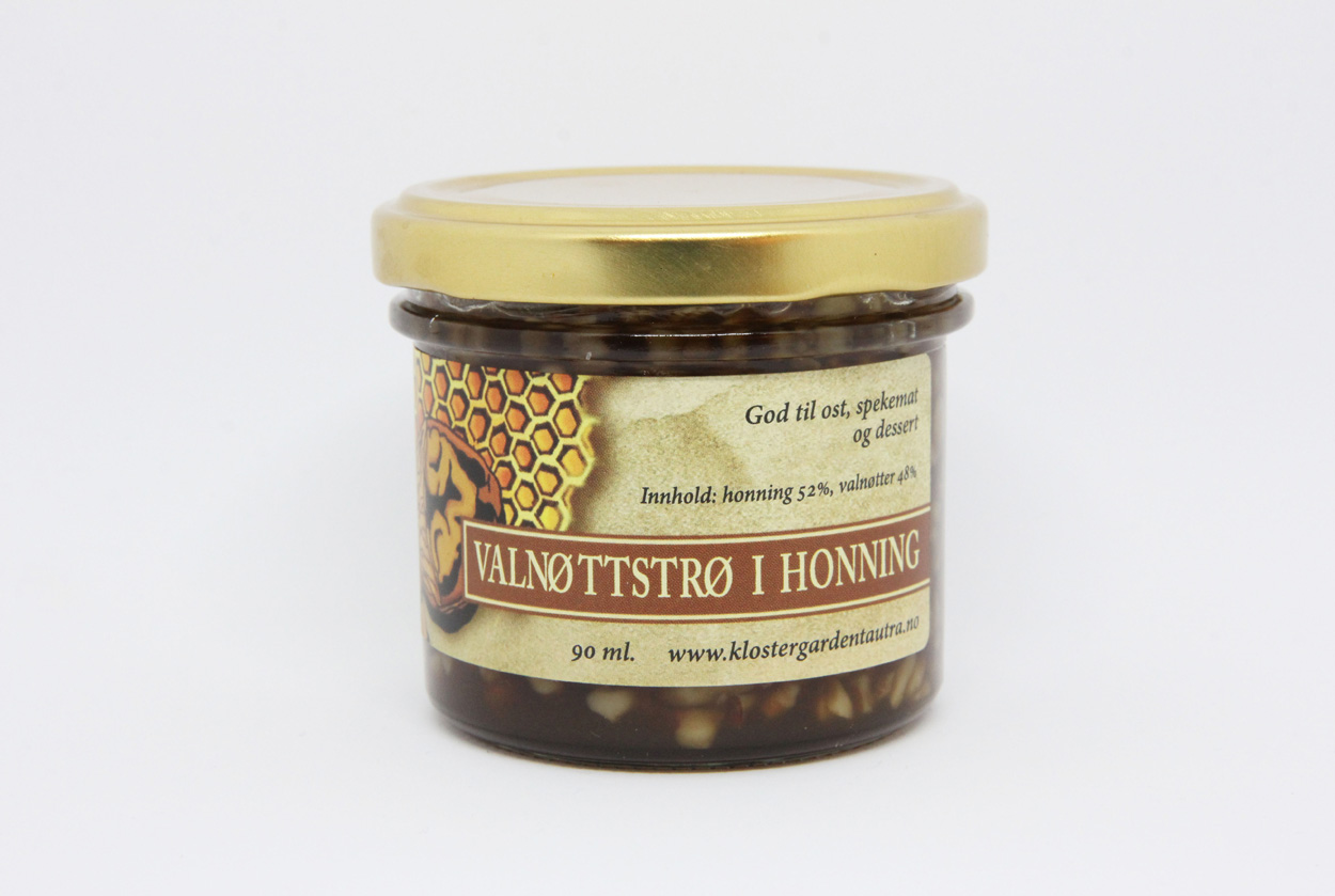 Valnøttstrø i honning 90ml.